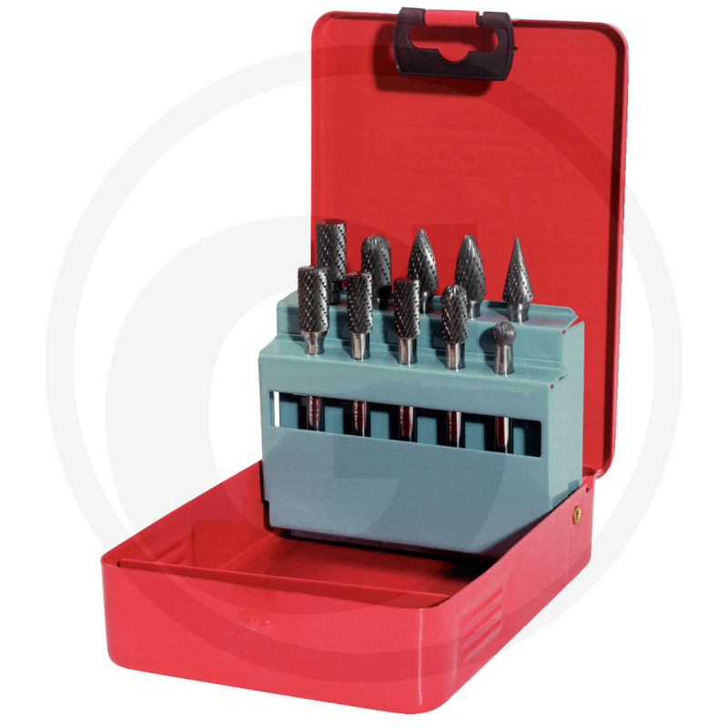 KS Tools 515.3210 Frässtift-Satz 10-tlg - Professionelle Frässtifte In Stahlkassette